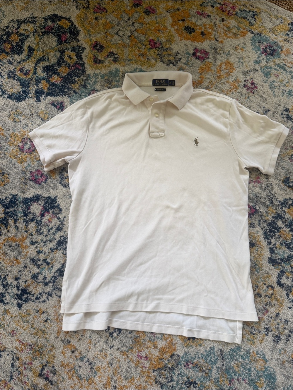 Polo by Ralph Lauren Men’s Cream Short-Sleeve Polo with Embroidered Pony